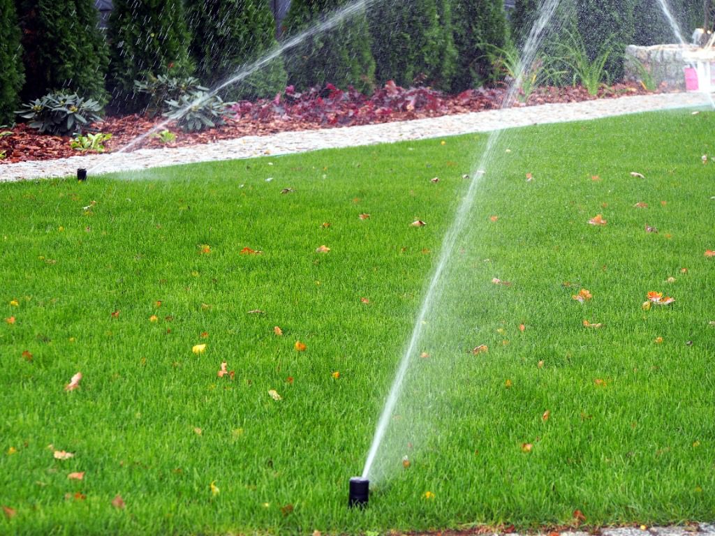Garden irrigation - working sprinkler Hydroseeding Southington CT